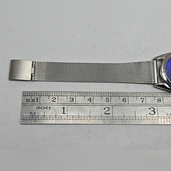 Womens Wings Giorgio Beverly Hills Watch Royal Blue Mesh Band SS New Battery - Picture 8 of 9